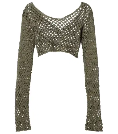 Bananhot Magen crochet cotton-blend crop top | Thumbnail 1