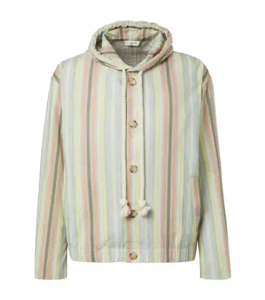 Commas Striped hooded hemp and cotton jacket | Thumbnail 1 Commas Striped hooded hemp and cotton jacket | Thumbnail 1