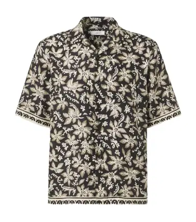 Commas Printed cotton and silk bowling shirt | Thumbnail 1