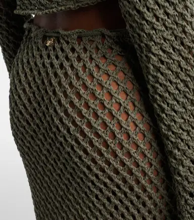 Bananhot Magen crochet cotton-blend maxi skirt | Thumbnail 3