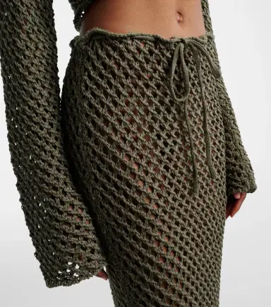 Bananhot Magen crochet cotton-blend maxi skirt | Thumbnail 4