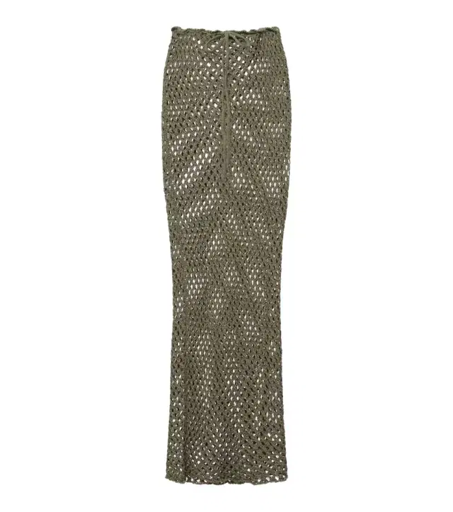 Magen crochet cotton-blend maxi skirt