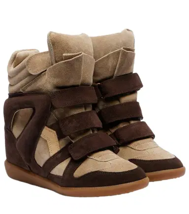 Isabel Marant Bekett leather and suede wedge sneakers | Thumbnail 1