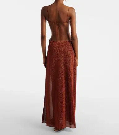 Oséree Oséree Lumière Shell open-back maxi dress | Thumbnail 5