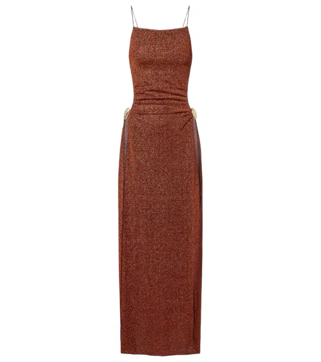 Oseree Oséree Lumière Shell open-back maxi dress