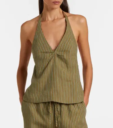 Staud Corso striped halterneck linen top | Thumbnail 2