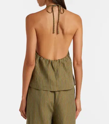 Staud Corso striped halterneck linen top | Thumbnail 4