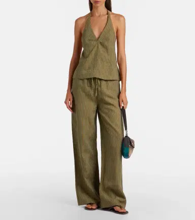 Staud Corso striped halterneck linen top | Thumbnail 5