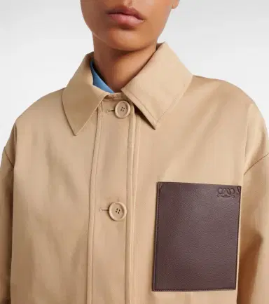 Loewe Leather-trimmed cotton jacket | Thumbnail 2 Loewe Leather-trimmed cotton jacket | Thumbnail 2