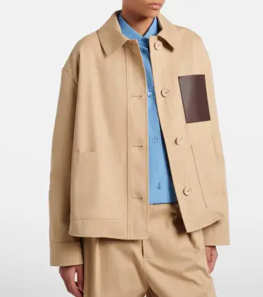 Loewe Leather-trimmed cotton jacket | Thumbnail 6 Loewe Leather-trimmed cotton jacket | Thumbnail 6