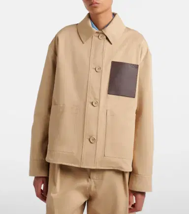 Loewe Leather-trimmed cotton jacket | Thumbnail 7 Loewe Leather-trimmed cotton jacket | Thumbnail 7