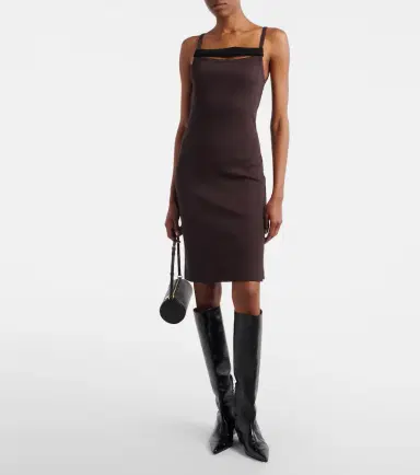 Courrèges Courrèges Ribbed-knit cotton jersey midi dress | Thumbnail 2