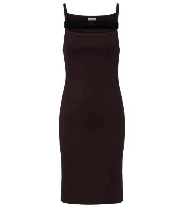 Courreges Courrèges Ribbed-knit cotton jersey midi dress