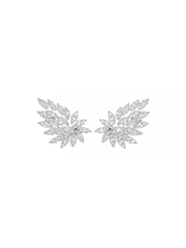 Wish Fine Jewelry 1.394ct Diamond 18K Gold Leaf Earrings | Thumbnail 1 Wish Fine Jewelry 1.394ct Diamond 18K Gold Leaf Earrings | Thumbnail 1