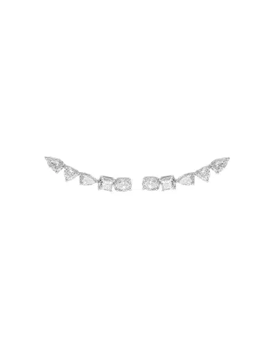 Wish Fine Jewelry 1.59ct Diamond 18K Gold Climber Earrings | Thumbnail 1