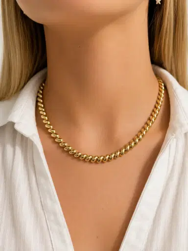 Wish Fine Jewelry 14K Gold Twist Chain Necklace | Thumbnail 2 Wish Fine Jewelry 14K Gold Twist Chain Necklace | Thumbnail 2