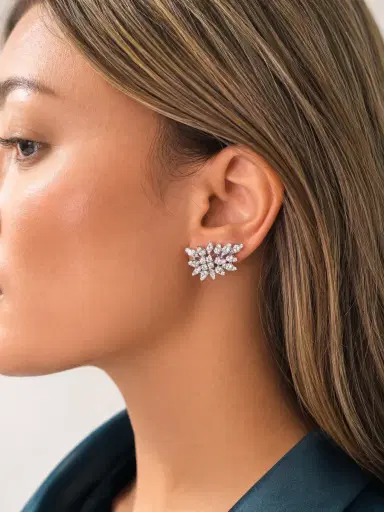 Wish Fine Jewelry 2.91ct Diamond 18K Gold Leaf Climber Earrings | Thumbnail 2 Wish Fine Jewelry 2.91ct Diamond 18K Gold Leaf Climber Earrings | Thumbnail 2