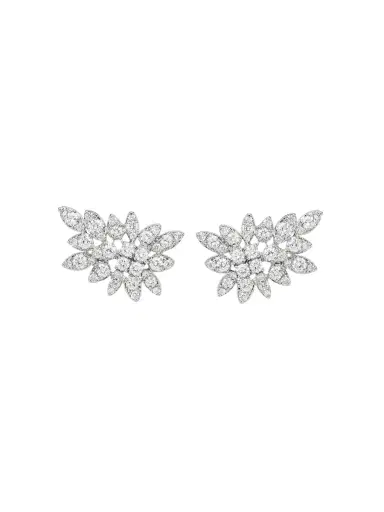 Wish Fine Jewelry 2.91ct Diamond 18K Gold Leaf Climber Earrings | Thumbnail 1 Wish Fine Jewelry 2.91ct Diamond 18K Gold Leaf Climber Earrings | Thumbnail 1