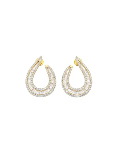 Wish Fine Jewelry 3.80ct Diamond 14K Gold Statement Earrings | Thumbnail 1
