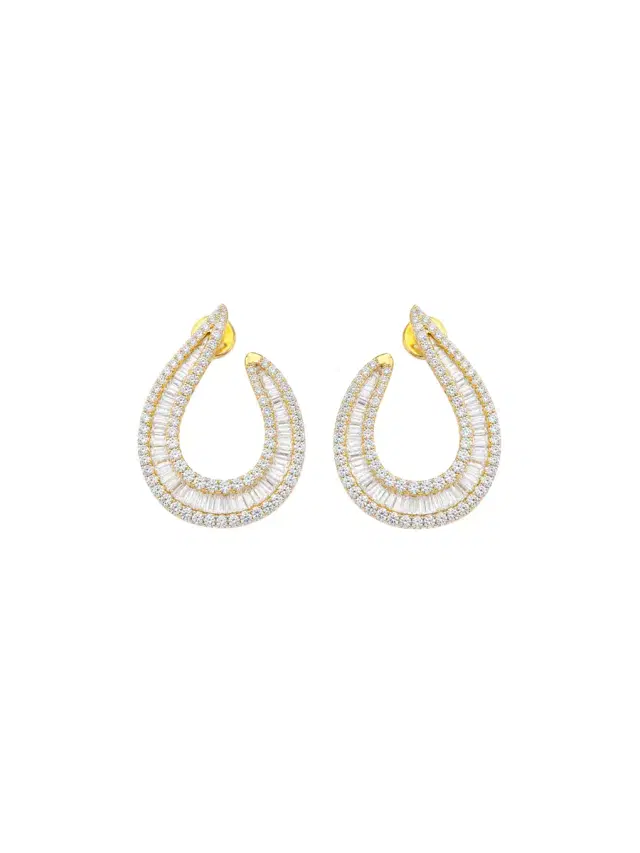 Wish Fine Jewelry 3.80ct Diamond 14K Gold Statement Earrings