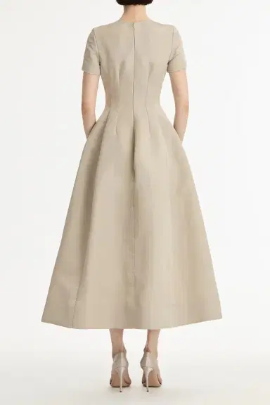 Oscar de la Renta Crystal Flower Embroidered Dress | Thumbnail 4
