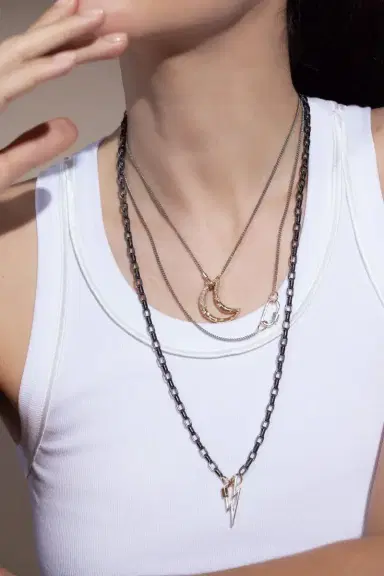 Marla Aaron Heavy Curb Chain Necklace - Silver - 17in | Thumbnail 4 Marla Aaron Heavy Curb Chain Necklace - Silver - 17in | Thumbnail 4