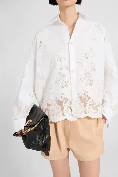 ERMANNO SCERVINO Long Sleeve Embroidered Shirt | Thumbnail 2 ERMANNO SCERVINO Long Sleeve Embroidered Shirt | Thumbnail 2