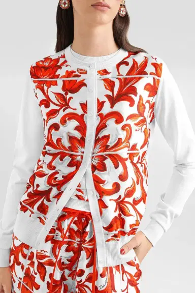 Dolce & Gabbana Maiolica Knit Cardigan | Thumbnail 2 Dolce & Gabbana Maiolica Knit Cardigan | Thumbnail 2
