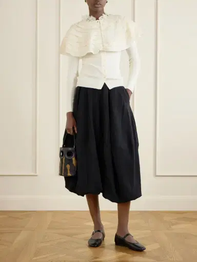 Ferragamo Cutout Leather-paneled Raffia Tote | Thumbnail 2 Ferragamo Cutout Leather-paneled Raffia Tote | Thumbnail 2