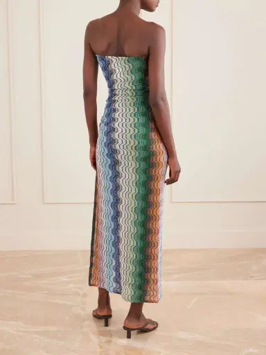 Missoni Strapless Striped Metallic Crochet-knit Coverup | Thumbnail 3