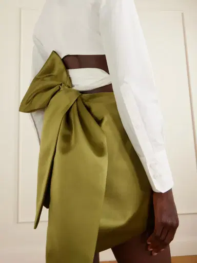 Oscar de la Renta Satin Draped Mini Skort | Thumbnail 4 Oscar de la Renta Satin Draped Mini Skort | Thumbnail 4