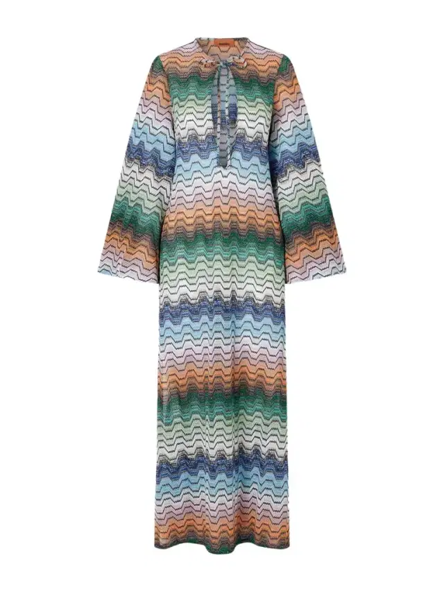 Mare Striped Metallic Crochet-knit Coverup