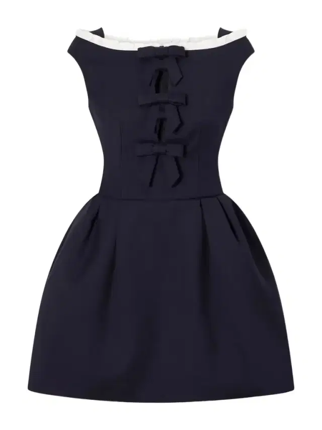 SHUSHU/TONG Bow Cut-out Sleeveless Wool Mini Dress
