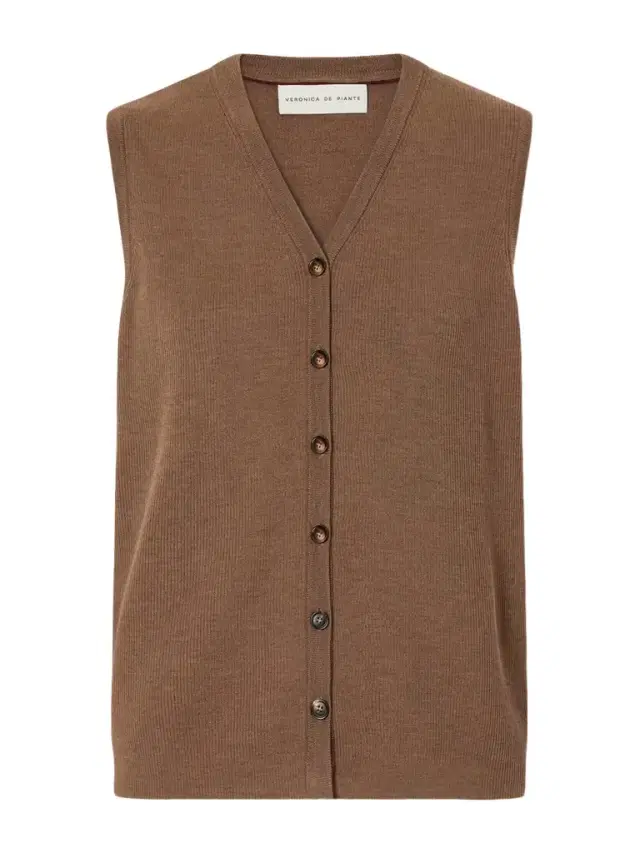 Veronica de Piante Alice Merino Wool Cardigan Vest