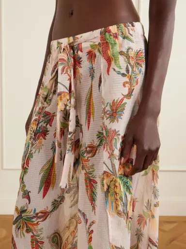 Etro Belted Tiered Paisley And Floral-print Satin Wide-leg Pants | Thumbnail 4 Etro Belted Tiered Paisley And Floral-print Satin Wide-leg Pants | Thumbnail 4