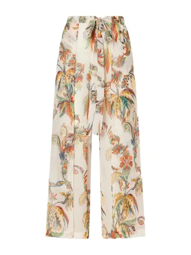 Etro Belted Tiered Paisley And Floral-print Satin Wide-leg Pants | Thumbnail 1 Etro Belted Tiered Paisley And Floral-print Satin Wide-leg Pants | Thumbnail 1