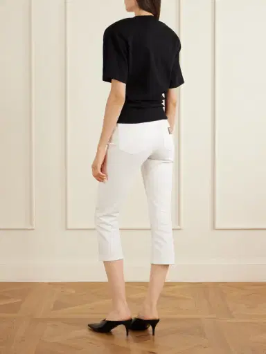 Magda Butrym Gathered Ribbed Cotton-blend T-shirt | Thumbnail 3 Magda Butrym Gathered Ribbed Cotton-blend T-shirt | Thumbnail 3