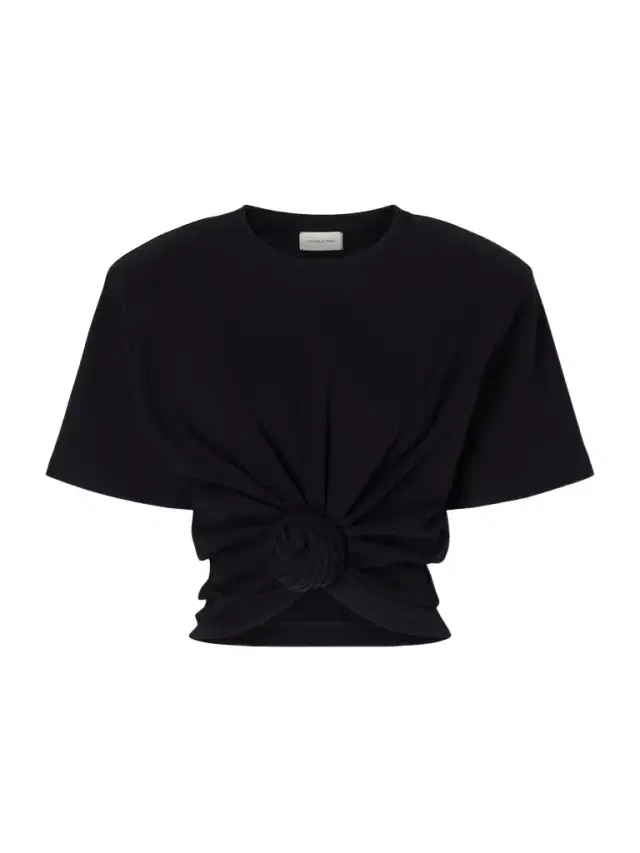 Magda Butrym Gathered Ribbed Cotton-blend T-shirt