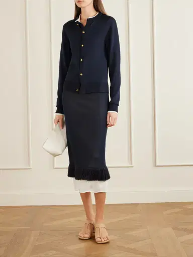 Bottega Veneta Fringed Knitted Silk Midi Skirt | Thumbnail 2 Bottega Veneta Fringed Knitted Silk Midi Skirt | Thumbnail 2