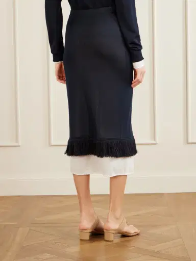 Bottega Veneta Fringed Knitted Silk Midi Skirt | Thumbnail 4 Bottega Veneta Fringed Knitted Silk Midi Skirt | Thumbnail 4