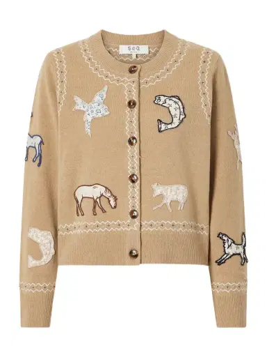 Sea Winslow Appliquéd Wool Cardigan | Thumbnail 1
