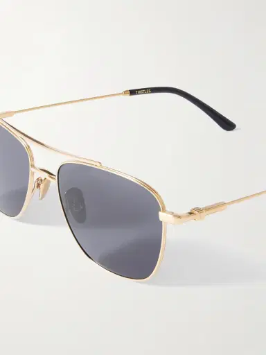 Thistles The Malone Aviator-style Gold-tone Sunglasses | Thumbnail 4 Thistles The Malone Aviator-style Gold-tone Sunglasses | Thumbnail 4