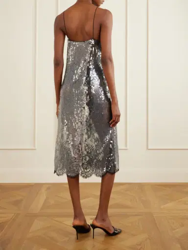 Veronica de Piante Aya Lace-trimmed Sequin Midi Dress | Thumbnail 3 Veronica de Piante Aya Lace-trimmed Sequin Midi Dress | Thumbnail 3