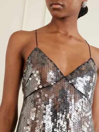Veronica de Piante Aya Lace-trimmed Sequin Midi Dress | Thumbnail 4 Veronica de Piante Aya Lace-trimmed Sequin Midi Dress | Thumbnail 4