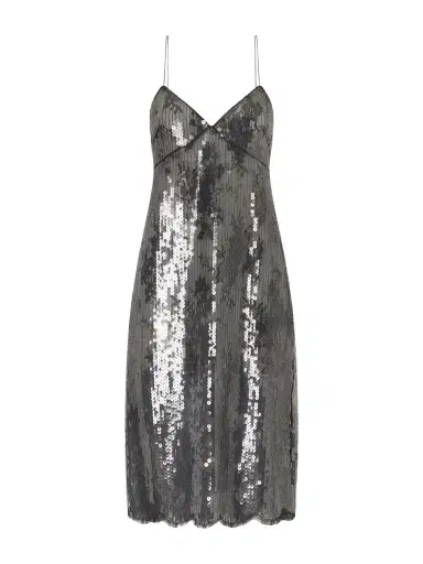 Veronica de Piante Aya Lace-trimmed Sequin Midi Dress | Thumbnail 1 Veronica de Piante Aya Lace-trimmed Sequin Midi Dress | Thumbnail 1