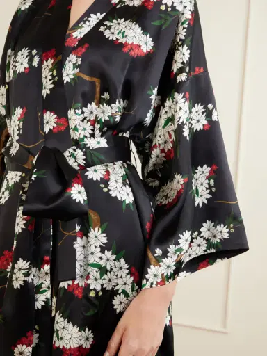 Olivia von Halle Queenie Belted Floral-printed Silk-satin Robe | Thumbnail 4 Olivia von Halle Queenie Belted Floral-printed Silk-satin Robe | Thumbnail 4