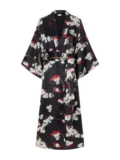 Olivia von Halle Queenie Belted Floral-printed Silk-satin Robe | Thumbnail 1 Olivia von Halle Queenie Belted Floral-printed Silk-satin Robe | Thumbnail 1