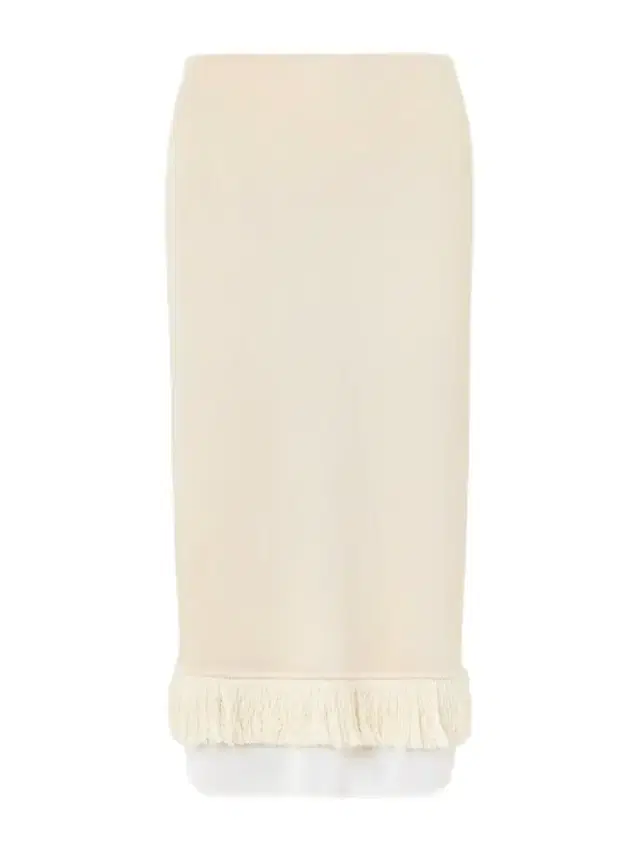 Fringed Knitted Silk Midi Skirt