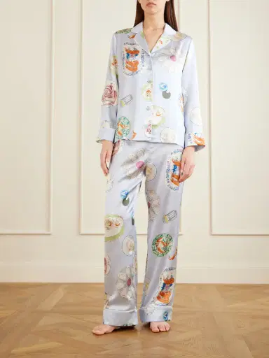 Olivia von Halle Lila Printed Silk-satin Pajama Set | Thumbnail 3 Olivia von Halle Lila Printed Silk-satin Pajama Set | Thumbnail 3