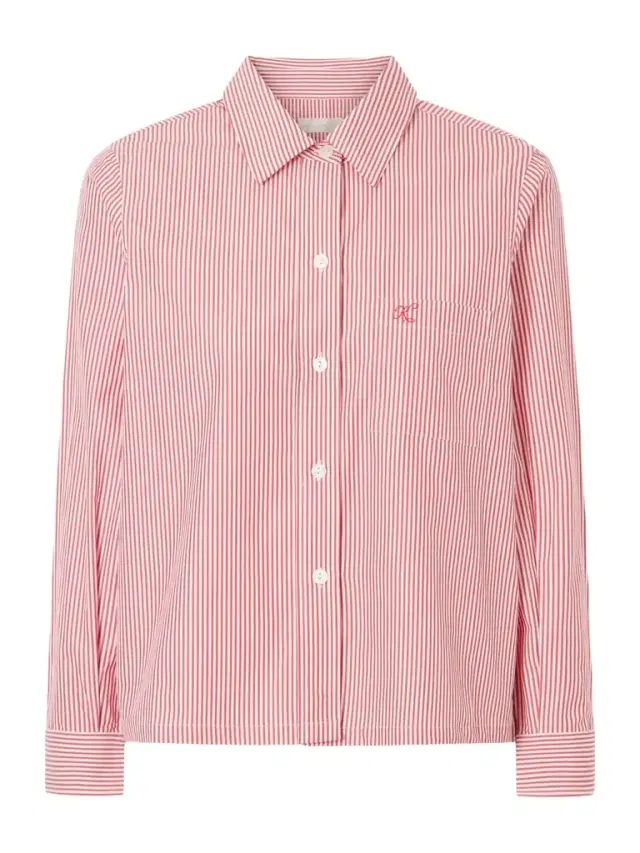 Vella Logo-embroidered Striped Cotton-poplin Shirt
